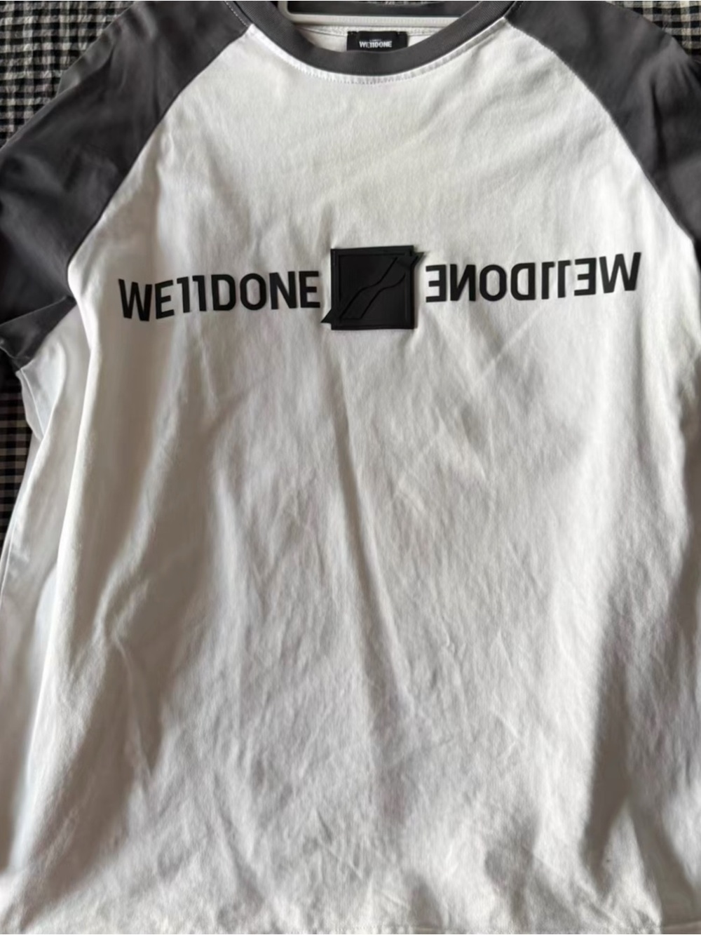 Men's White & Gray Logo Raglan Shirt